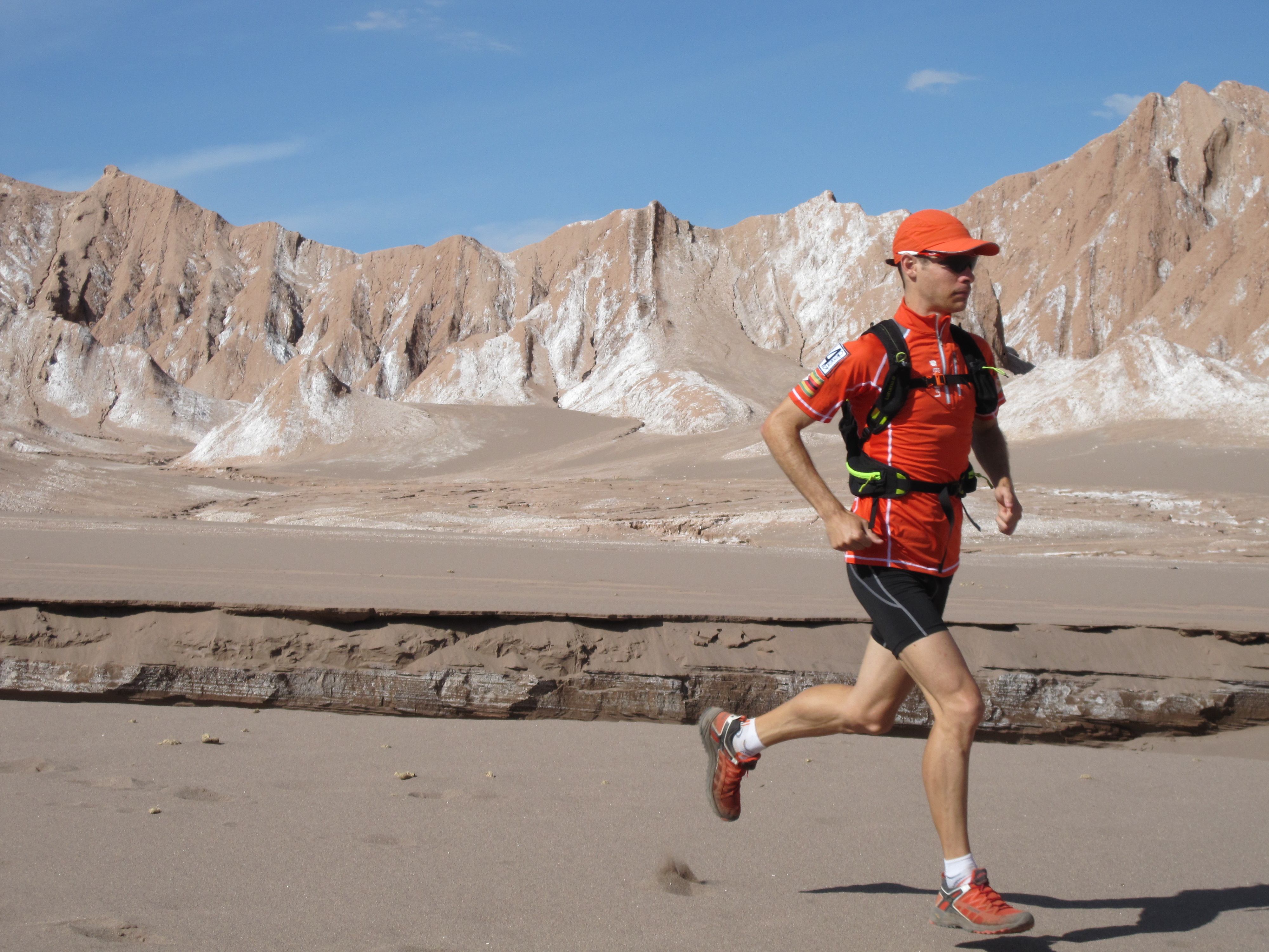 man running in the heat