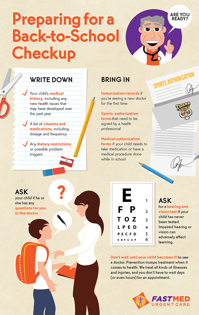 preparing for back-to school checkup infographic