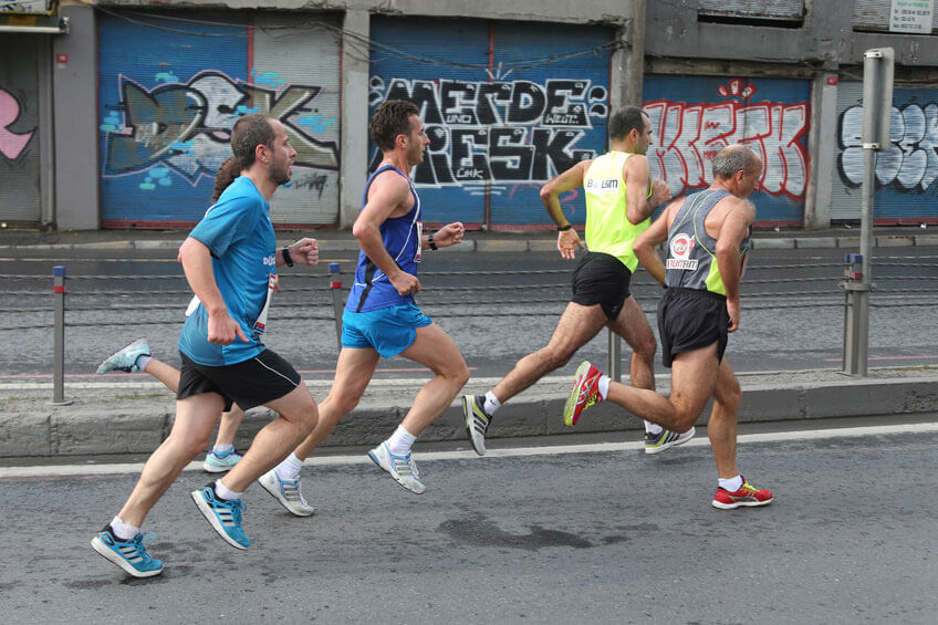 group of people jogging