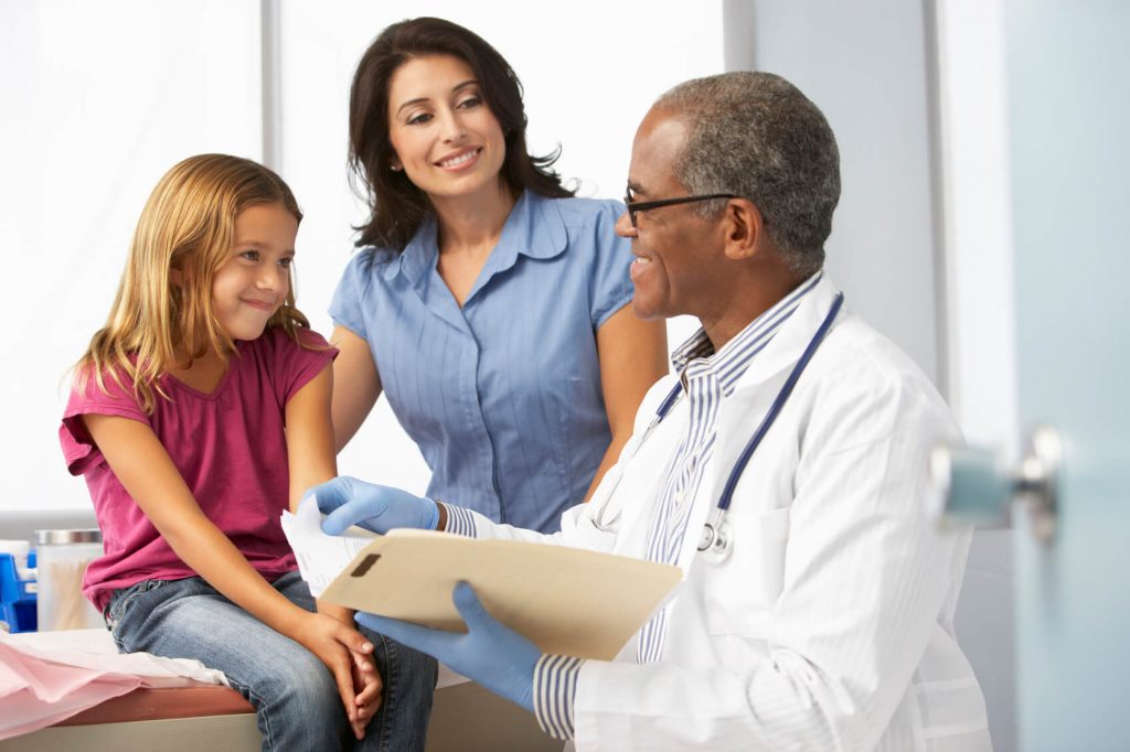 girl at a doctor appointment