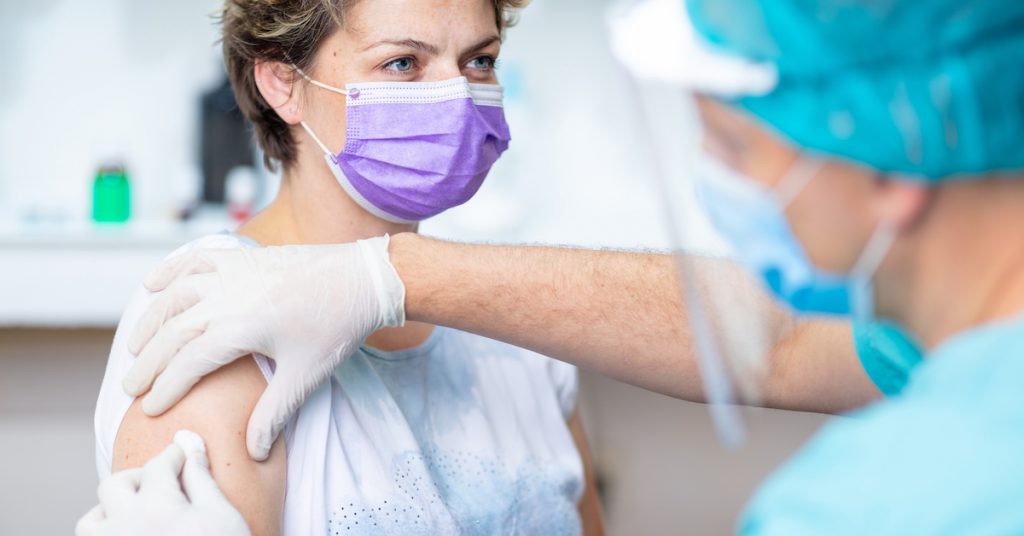 Picture of someone getting a flu shot